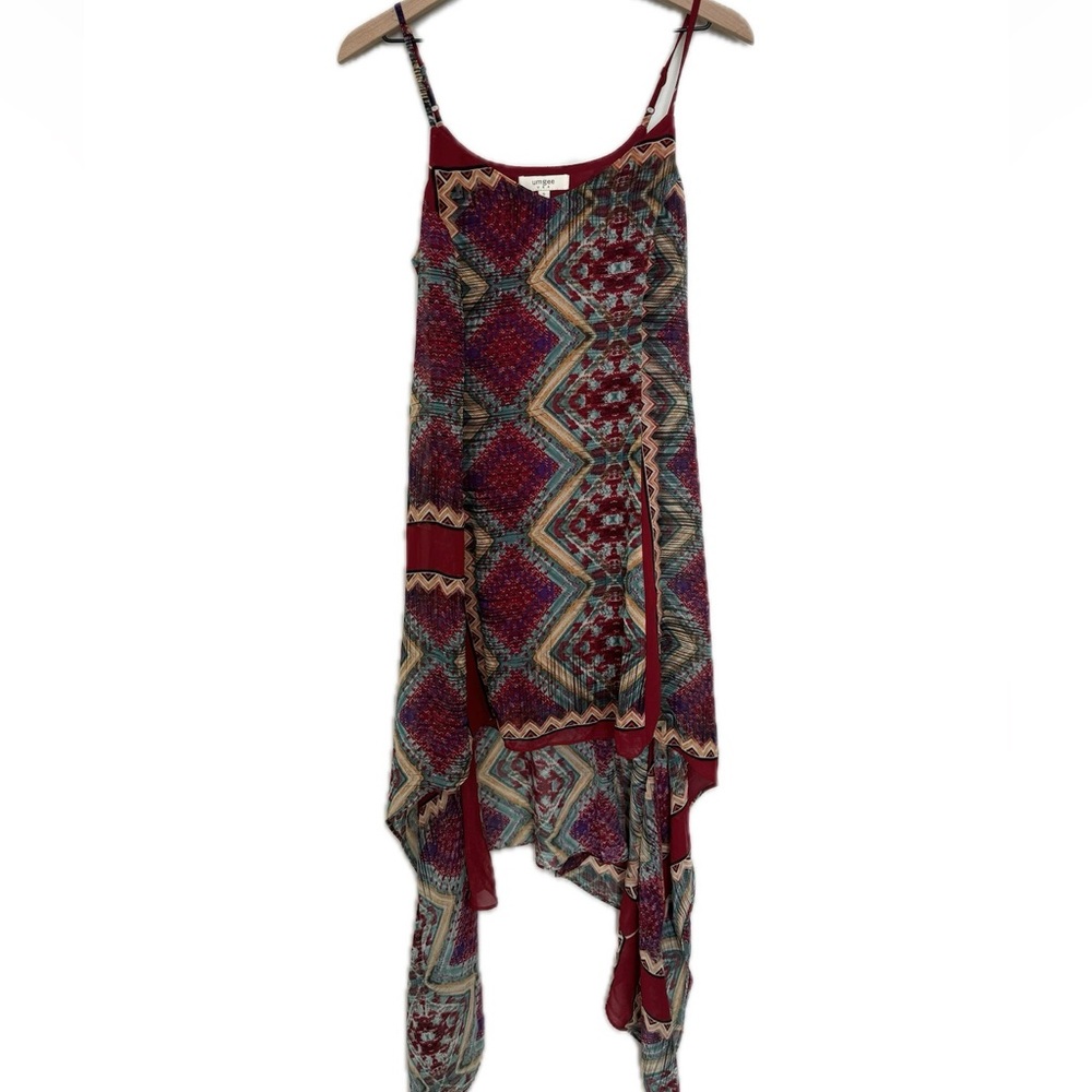 Umgee Asymmetrical Tunic Dress Size Small‎ Flowy Festival Boho Mini Dress